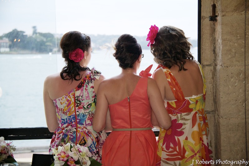 Girls looking at view Wolfies - wedding photography sydney
